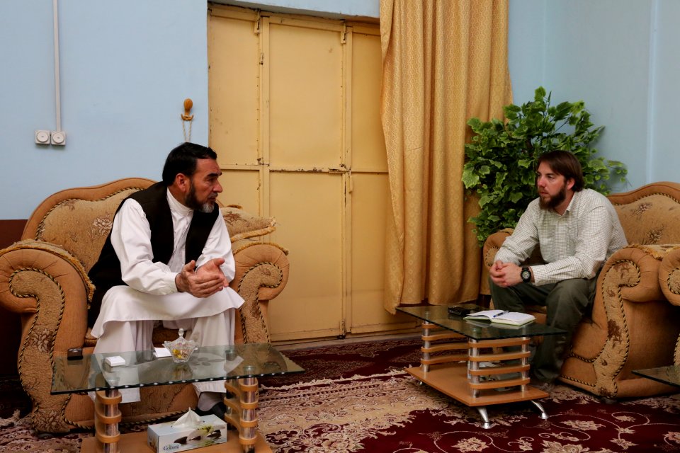 PRT leadership meets the new mayor of Farah City 130514-N-IE116-055