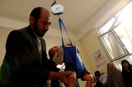 PRT Farah visits children's supplemental feeding center at Farah City hospital 121222-N-LR347-125