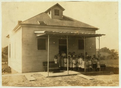 Pruett School which opened September 5th. 61 pupils in District and only 28 present. Expect an enrollment of 50. Only 1 boy of 11; the rest are 9 years and younger. Many out for work. LOC nclc.00505