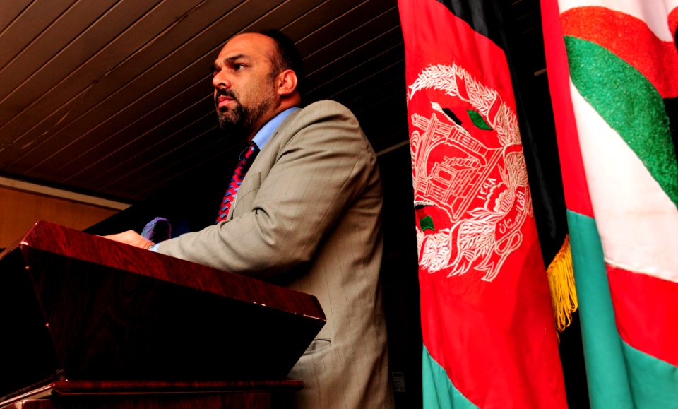 Professor Azim Noorbakhsh, Lecturer for the Faculty of Journalism at Kabul University (111201-N-TH437-002)