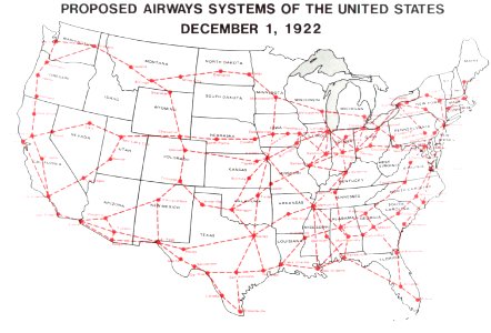 Proposed Airways Systems of the United States 1 December 1922