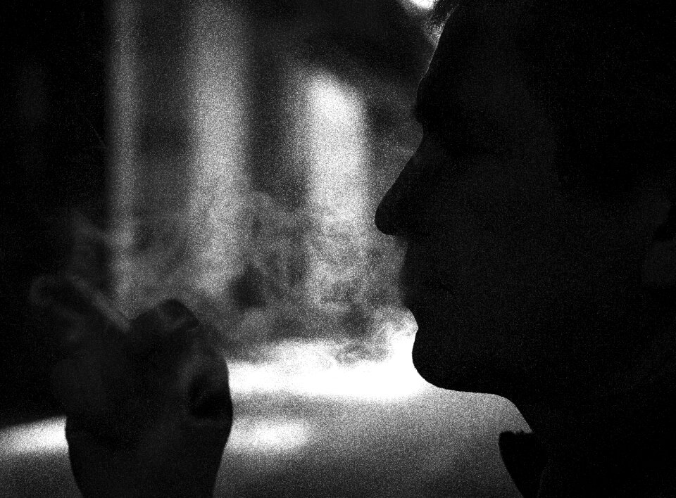 Black and white backlight shadow
