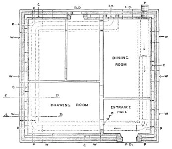 PSM V41 D852 Ground floor plan of somesco house at creil oise france