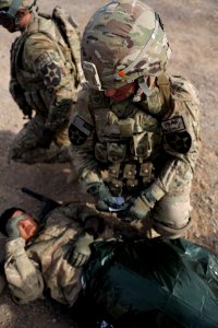 PRT Farah conducts medical evacuation training with Charlie Co., 2-211th Aviation Regiment at Forward Operating Base Farah 130109-N-IE116-245