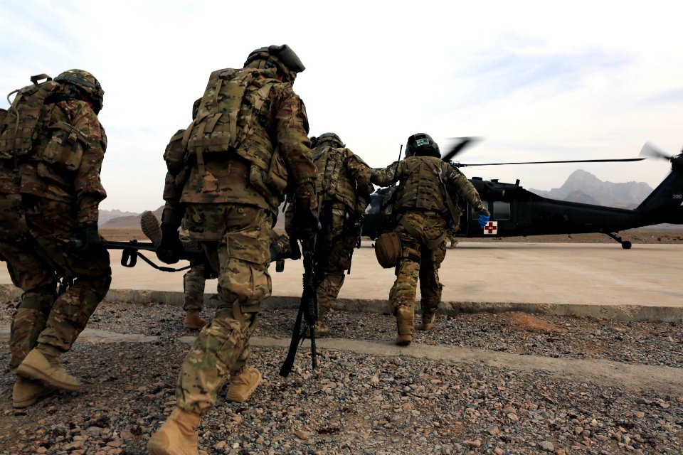 PRT Farah conducts medical evacuation training with Charlie Co., 2-211th Aviation Regiment at Forward Operating Base Farah 130109-N-IE116-304
