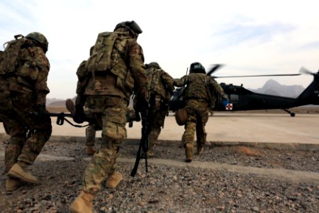 PRT Farah conducts medical evacuation training with Charlie Co., 2-211th Aviation Regiment at Forward Operating Base Farah 130109-N-IE116-304 photo