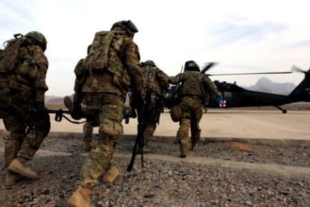 PRT Farah conducts medical evacuation training with Charlie Co., 2-211th Aviation Regiment at Forward Operating Base Farah 130109-N-IE116-304