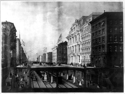 Proposed arcade railway, Wall Street, New York City, 1869 LCCN2007677044