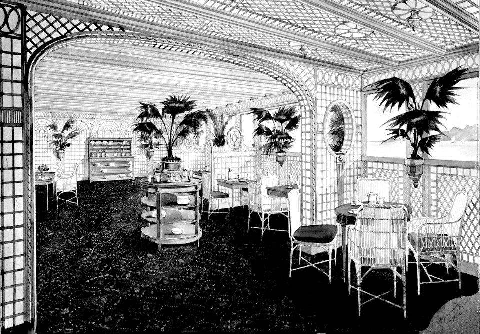 Proposed design of the First Class Café Parisien on the 'Olympic' (1911) RMG G10679 (cropped)