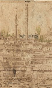 Prospect of Constantinople, Sheet 8, Melchior Lorck, 1559 (Column of Constantine)