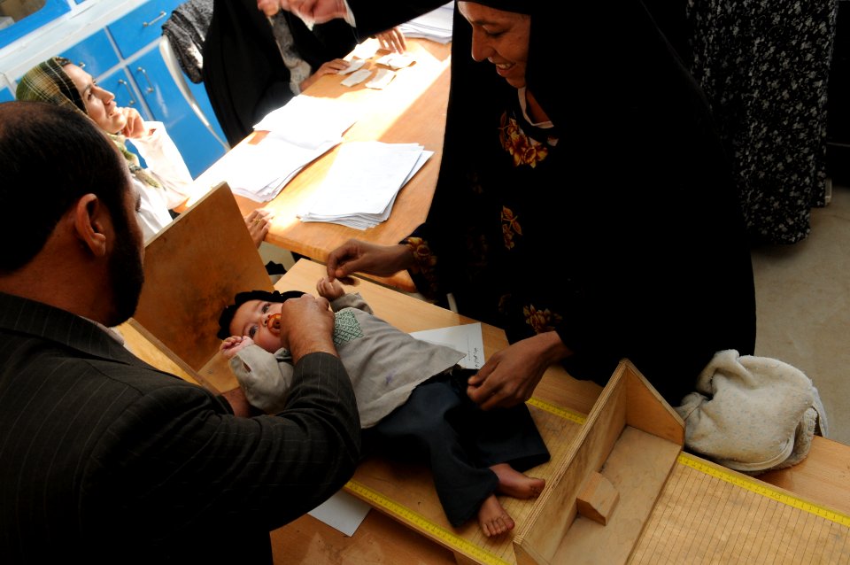 PRT Farah visits children's supplemental feeding center at Farah City hospital 121222-N-LR347-109