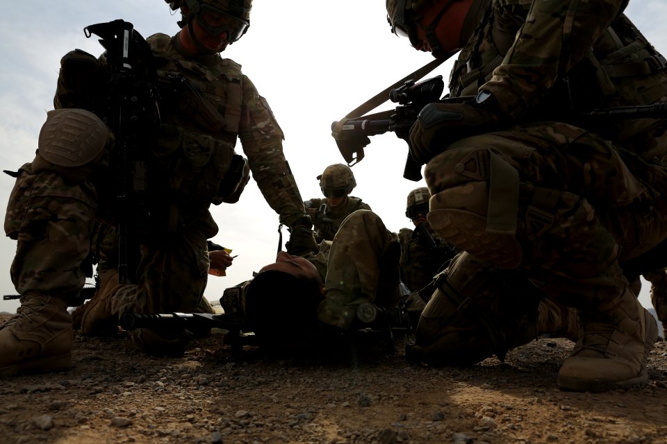 PRT Farah conducts medical evacuation training with Charlie Co., 2-211th Aviation Regiment at Forward Operating Base Farah 130109-N-IE116-233