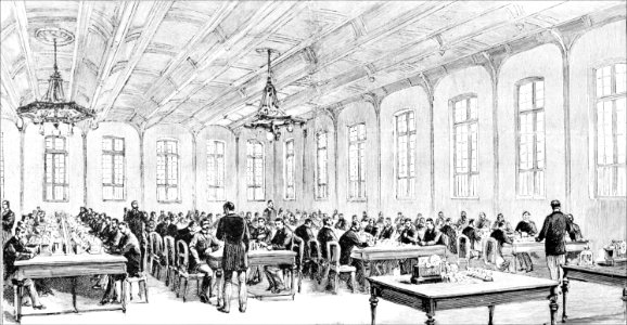 PSM V44 D818 Operators room at the great telegraph exchange in paris