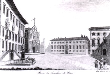 Ranieri Grassi, Veduta di Piazza dei Cavalieri (Pisa) 1834