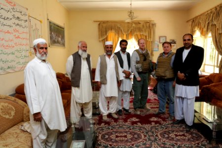 PRT Farah meets with the provincial director of education in Farah City 130513-N-IE116-195