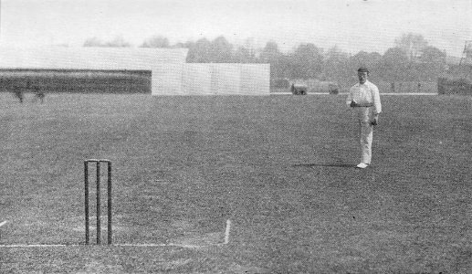 Ranji 1897 page 087 Davidson standing before his run