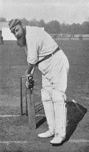 Ranji 1897 page 170 W. G. Grace playing back defensively