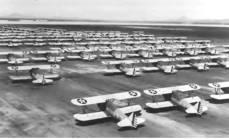 Randolph Field - Boeing PT-13s on Parking Ramp