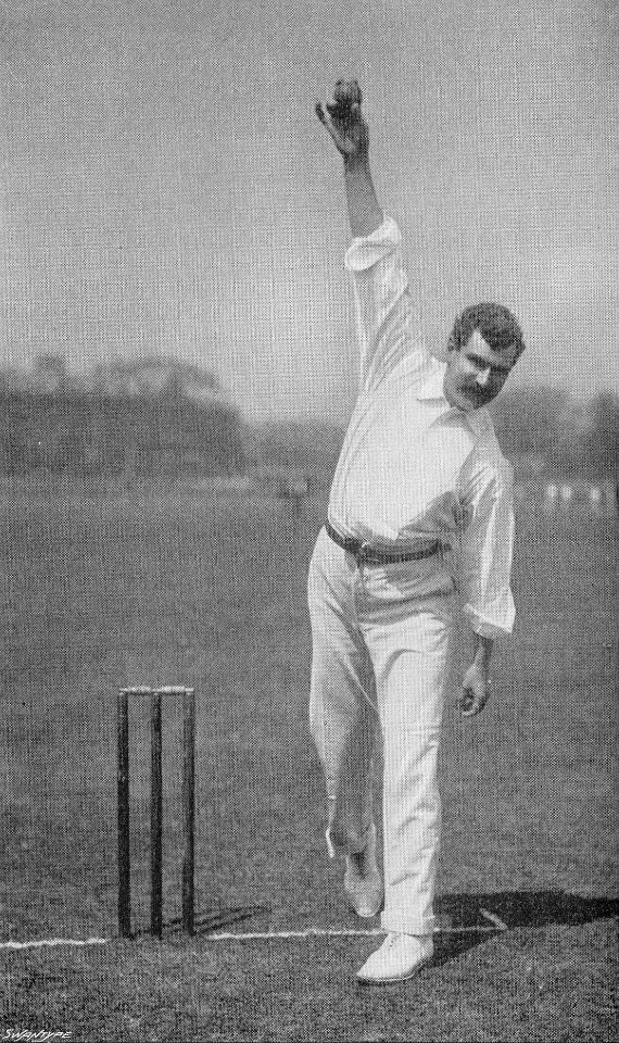 Ranji 1897 page 076 Richardson in the act of delivery