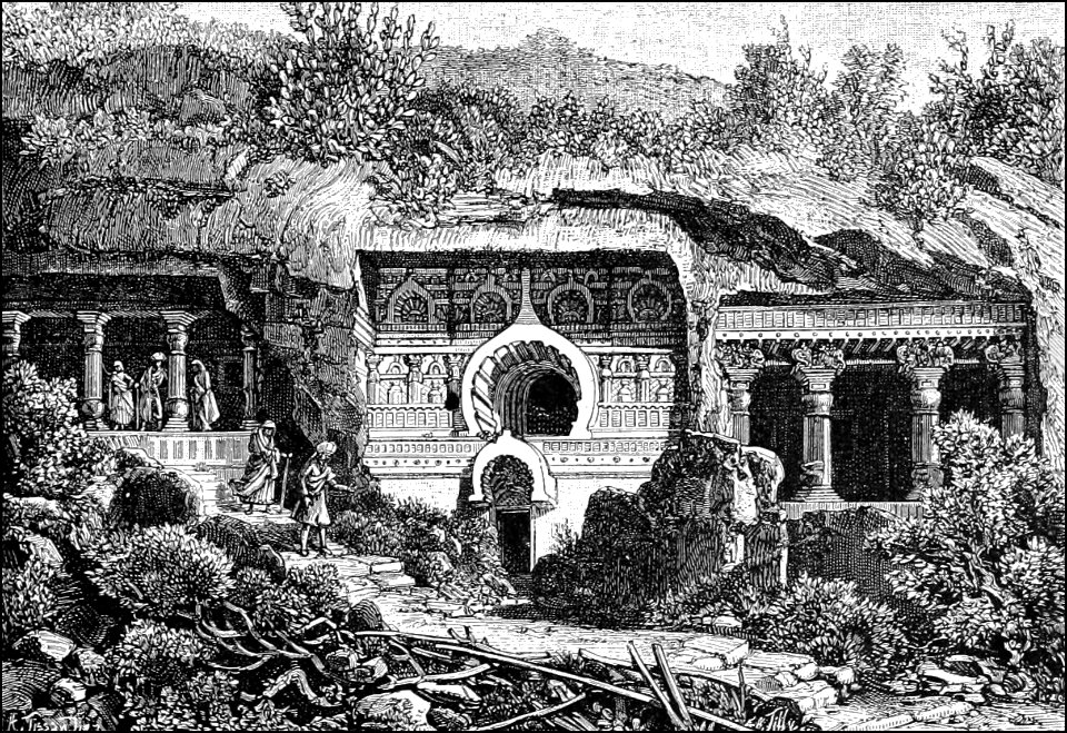 PSM V41 D041 Facade of the temple of pandu lena near nassik india