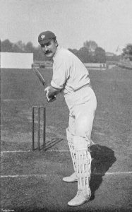 Ranji 1897 page 173 Lord Hawke running out to drive