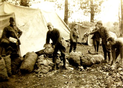 Ration dump near the 77th Division on the outskirts of Fismes, France, 1918 (33094528175) photo