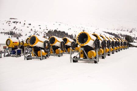 Snow guns snow making system winter sports photo