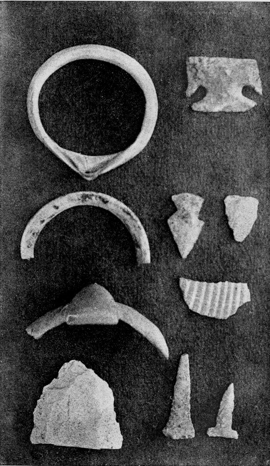 PSM V37 D779 Shell ornaments arrow points and stone from a war club