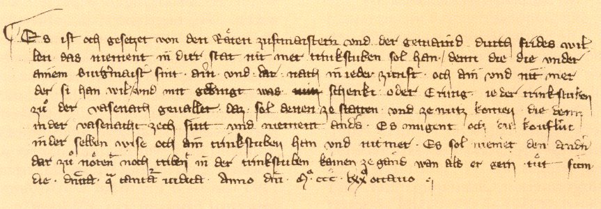 Ravensburg Fastnacht 1378 Stadtrecht B 1378