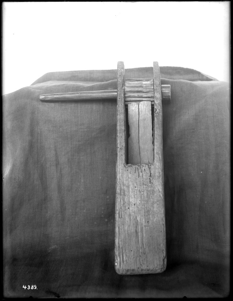 Rattle Matraca used in Lenten ceremonies at Mission Santa Barbara, ca.1900 (CHS-4389)