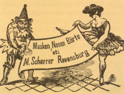 Ravensburg Fastnacht 1890 Masken Nasen Bärte