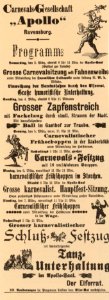 Ravensburg Fastnacht 1905 Apollo Programm