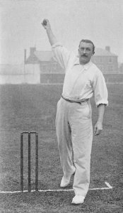 Ranji 1897 page 111 Attewell just before delivery