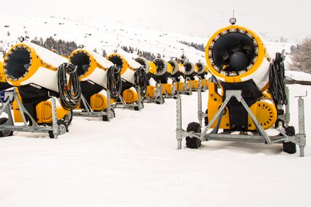Snow guns snow making system winter sports photo