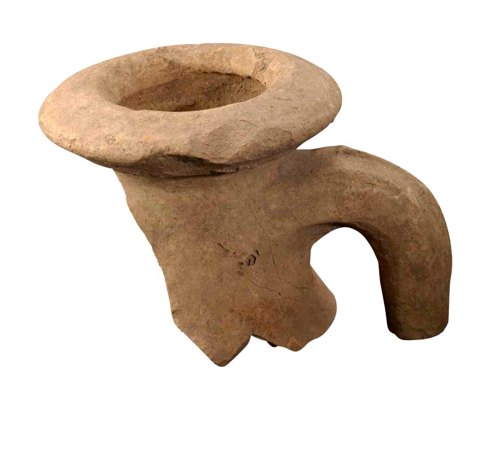 Rand met handvat van een amfora met stempel in dikwandig aardewerk, 145 tot 161 NC, vindplaats- Tongeren, Broekberg, Hasseltsesteenweg, Broek III, 21.05.1937, collectie Gallo-Romeins Museum Tongeren, 7644