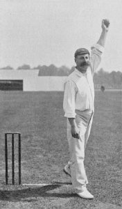 Ranji 1897 page 108 Martin about to deliver the ball