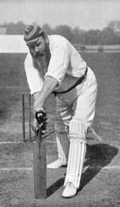 Ranji 1897 page 171 W. G. Grace playing forward defensively