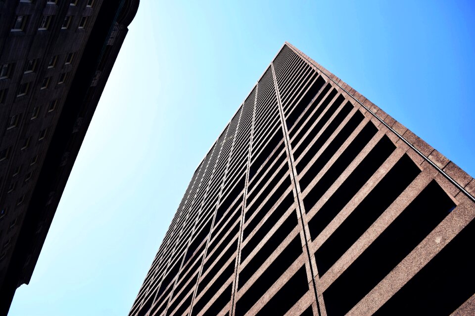 Blue sky skyscraper