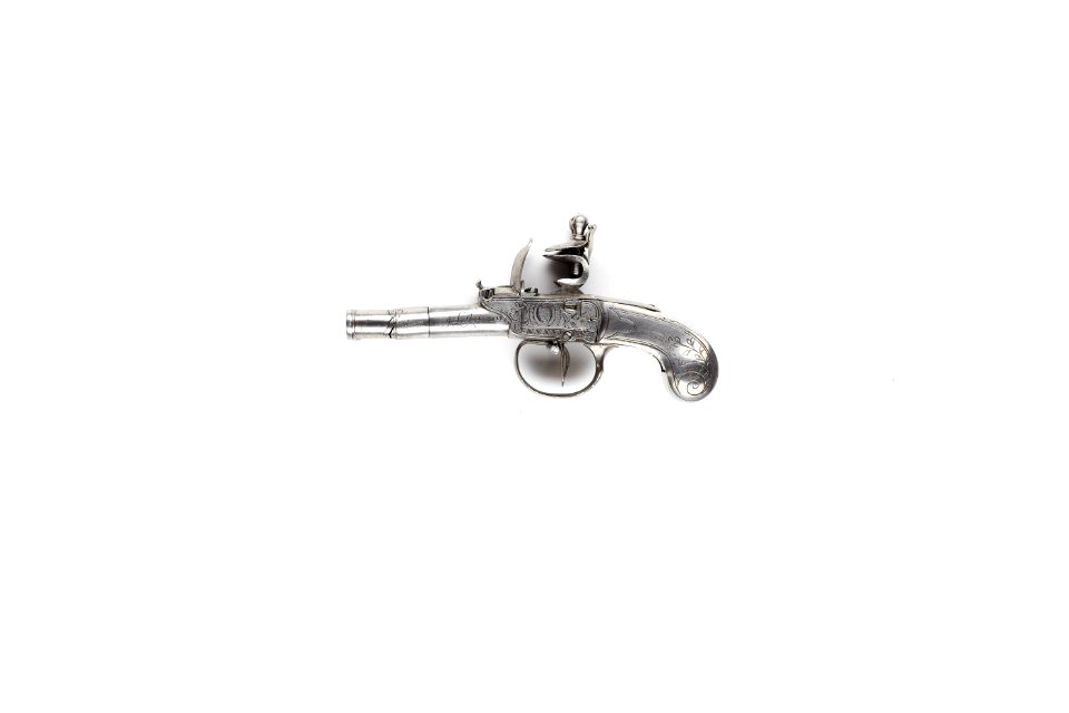 Ransier, liten flintlåsdubbelpistol, 1775 - Skoklosters slott - 90732