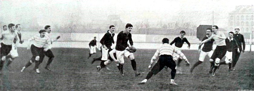 RCF - London Irish FC, Pharamond arrête la charge de Ruttven, juin 1899