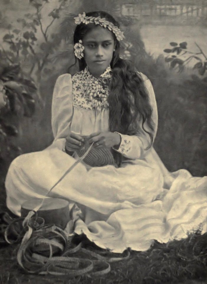 Rea Making a Hat, by F. Homes