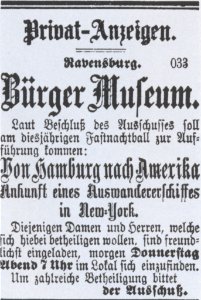 Ravensburg Fastnacht 1881 Bürgermuseum