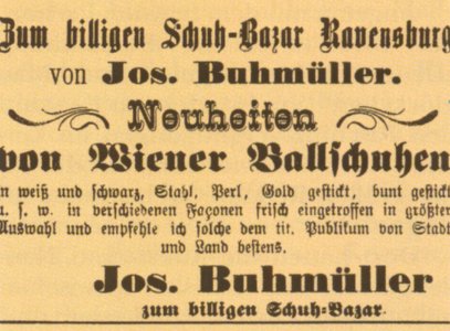Ravensburg Fastnacht 1892 Ballschuhe
