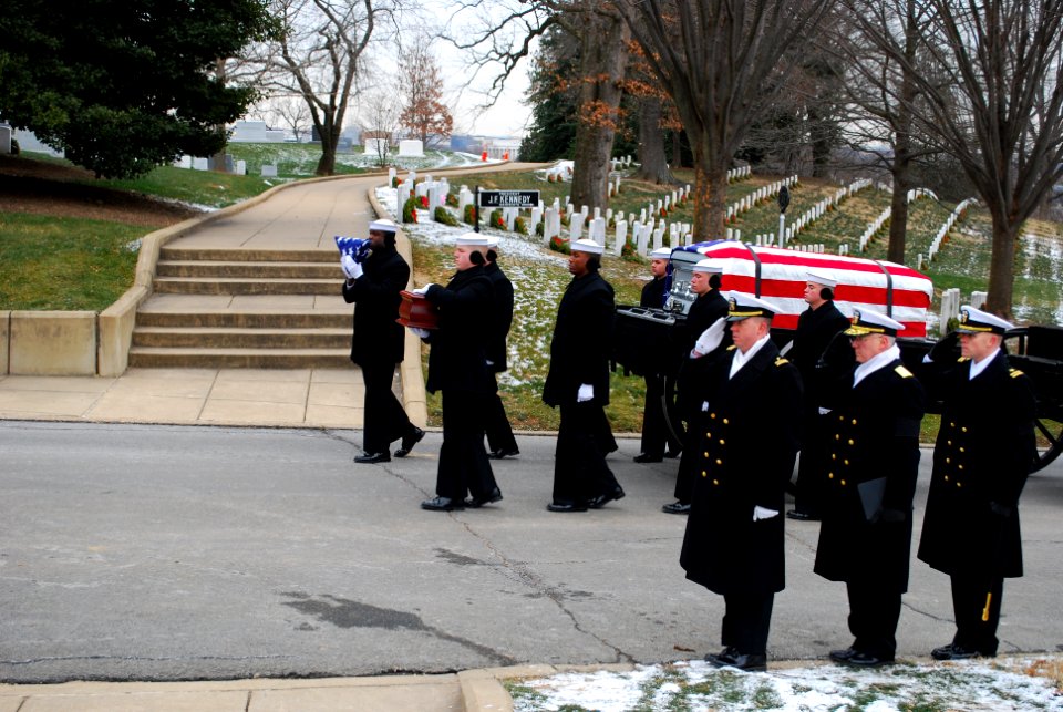 Rear Adm. Byron A. Holderby Jr. is laid to rest at Arlington National Cemetery. (8428932905)