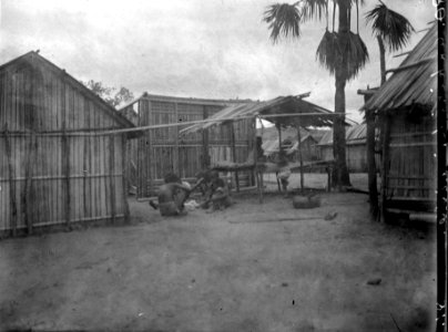 Rast i ett skjul. En sattapalm där bredvid. Ankiriki. Madagaskar - SMVK - 021888