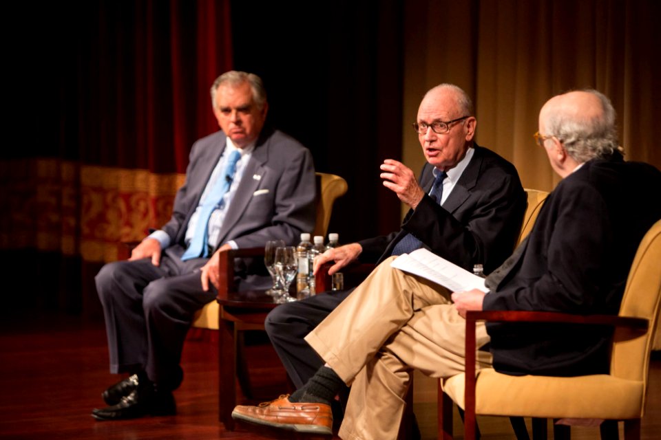 Ray LaHood, former Secretary of Transportation and a former U.S. Representative from Illinois; Lee H. Hamilton