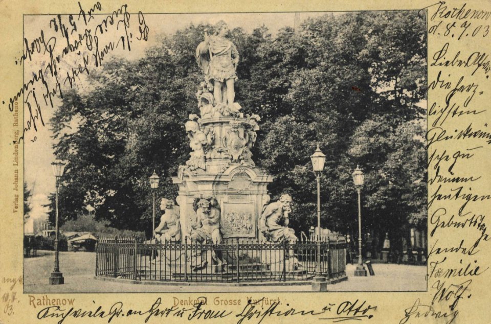 Rathenow, Brandenburg - Denkmal des Großen Kurfürsten (Zeno Ansichtskarten)