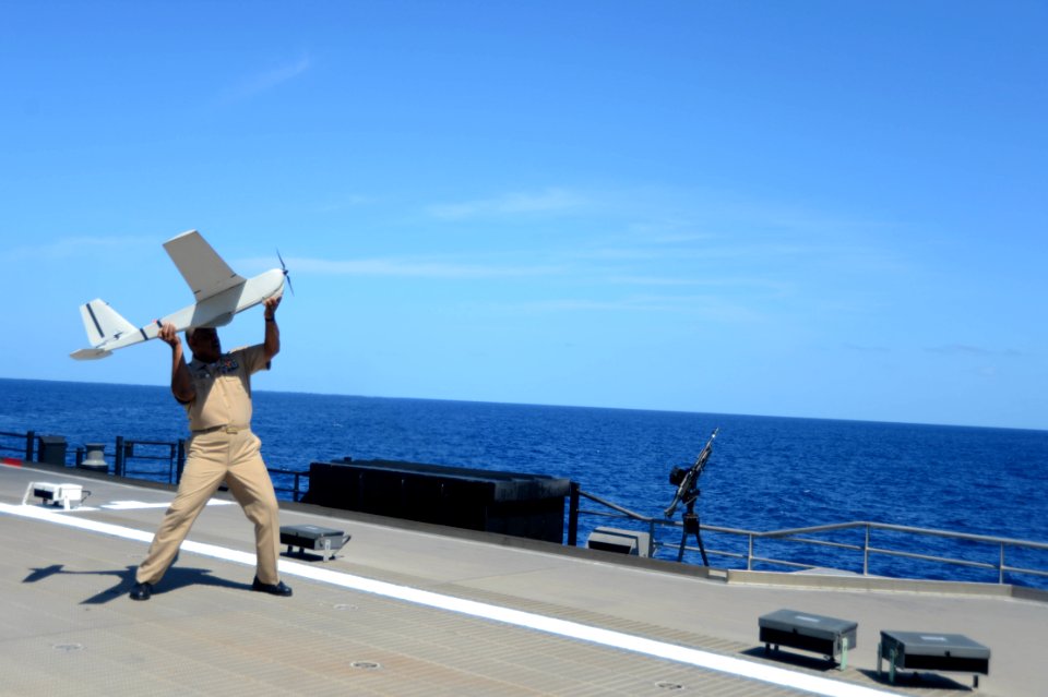 Rear Adm. Harris launches a Puma at sea. (8693197518)