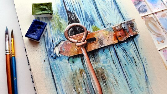 Color watercolor brush