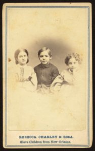 Rebecca, Charley & Rosa, slave children from New Orleans - photographed by G.W. Hope, 477 Broadway, N.Y. LCCN2010647877